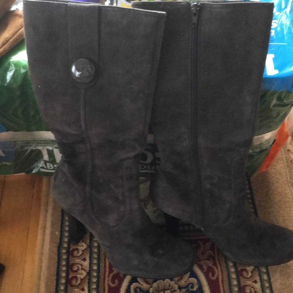 Grey suede boots